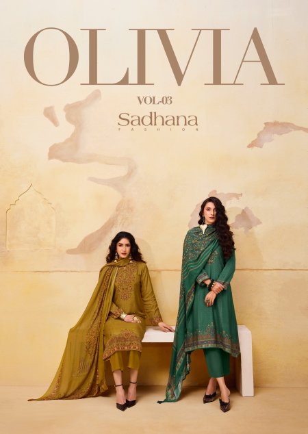 Olivia Vol 3 By Sadhana Viscos Pashmina Dress Material